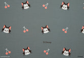 Disney Pinocchio Figaro Cat Cherry Organic Cotton 30s Fabric made in Korea by the Half Yard